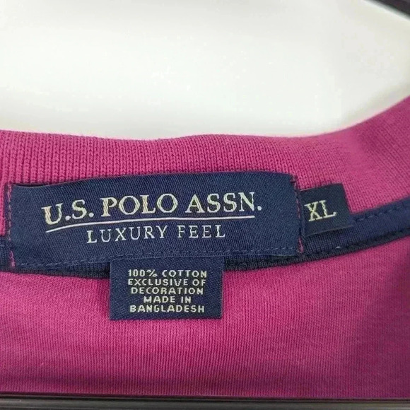 U.S. Polo ASSN Polo Shirt Men's XL Maroon Golfing 2 Button Luxury Feel - Picture 5 of 11